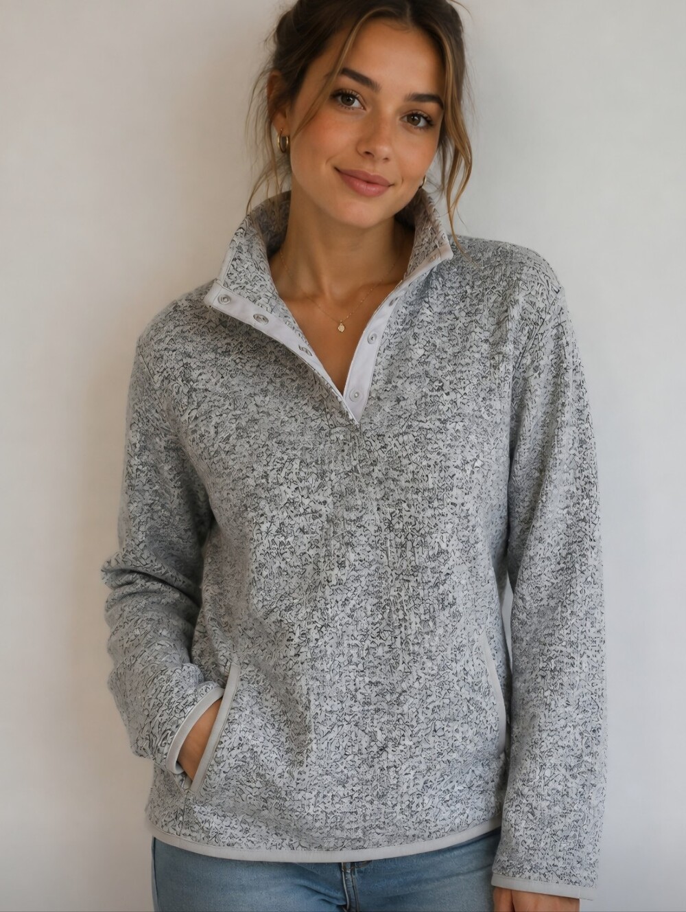 Eddie Bauer Women’s Pullover Quarter Button Sweater